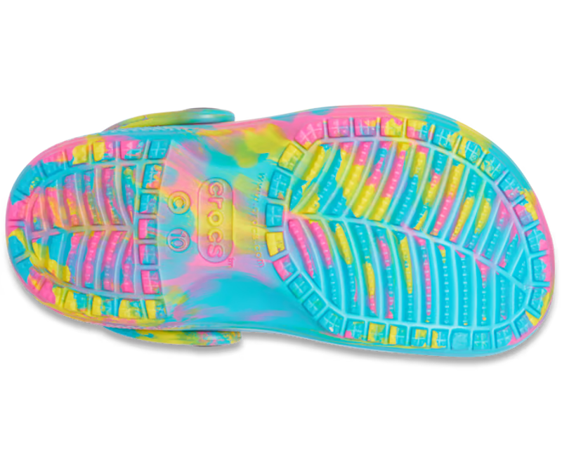 Crocs Classic Marbled Clog Toddler in Digital Aqua/Multi-3